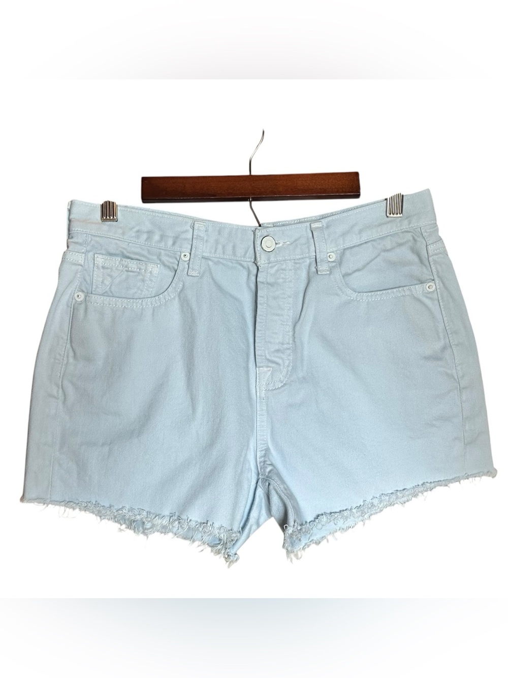 7 For All Mankind Monroe Light Blue Distressed Hem Women’s Shorts Size 26
